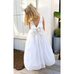 Mumu Mini Girls show me your mumu Sleeveless White Tulle Bow flower girl Dress 6